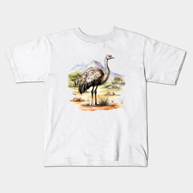 Ostrich Kids T-Shirt by zooleisurelife